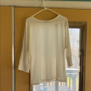Chic White Long Sleeve Women's Top